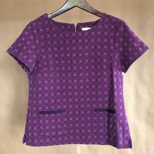 New York & Co. purple jacquard short sleeve top